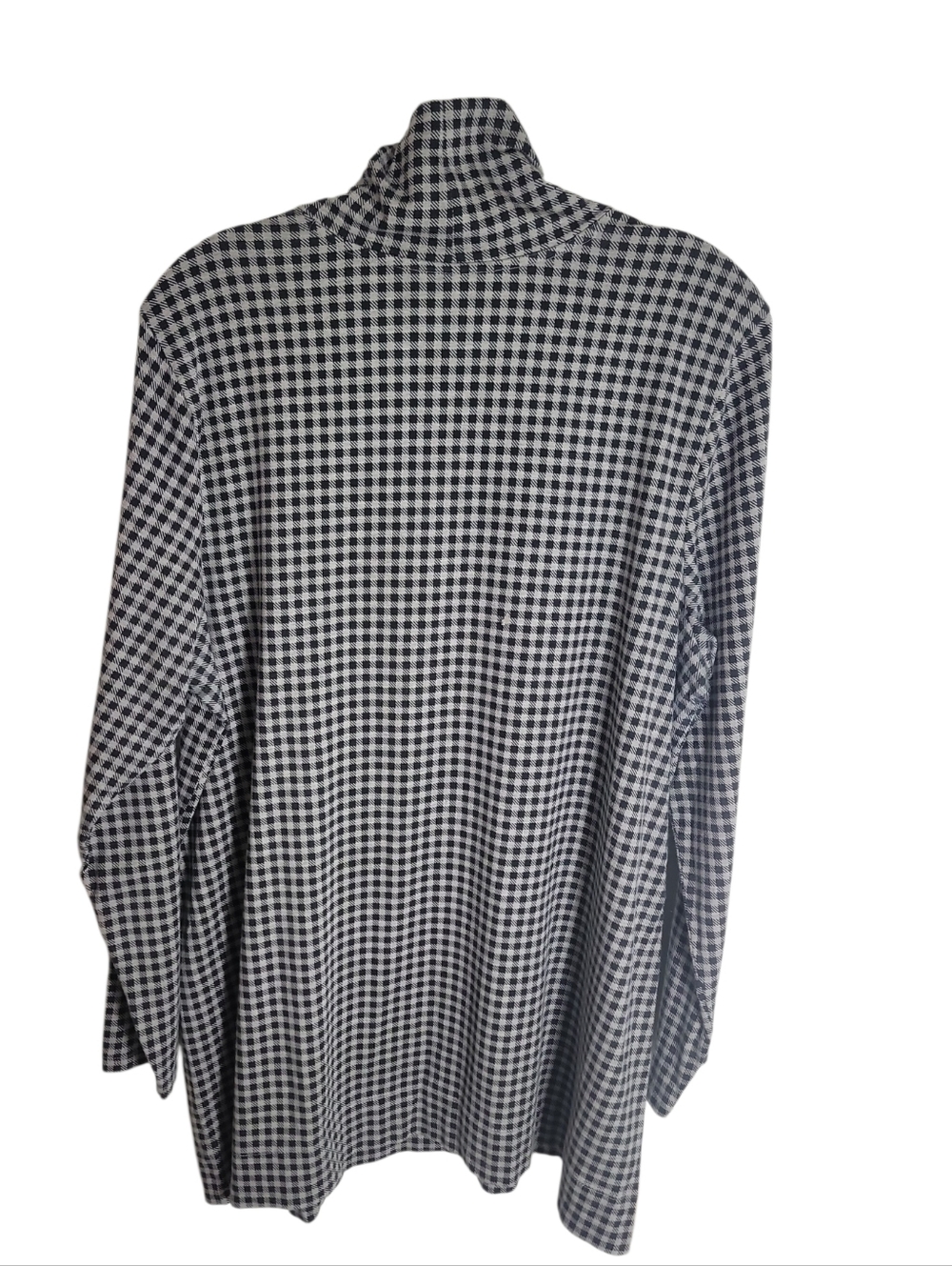 J. Jill luxe supima black gray gingham plaid turtleneck tunic top size LP - Picture 3 of 9